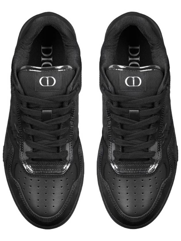 B27 Oblique Gravity Leather Low Top Sneakers Black Dior