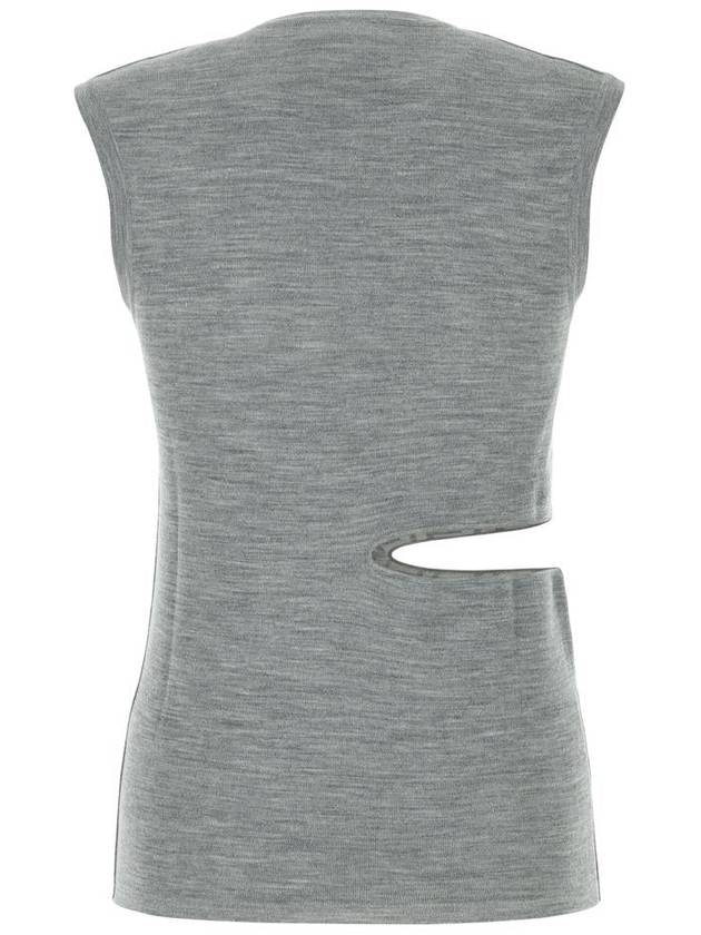 Fendi Cutout Reversible Wool Sleeveless Grey