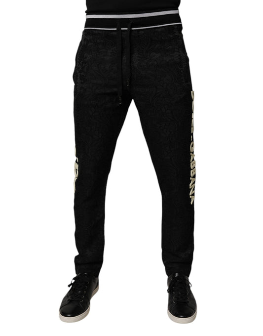 Dolce & Gabbana Black Mid Waist Jogger Men SweatMen's Men's Pants