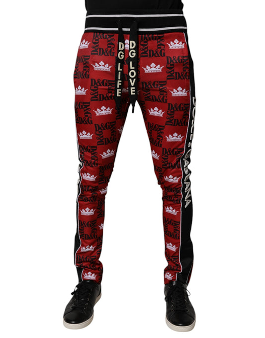 Dolce & Gabbana Red Crown Logo Monogram Men SweatMen's Men's Pants