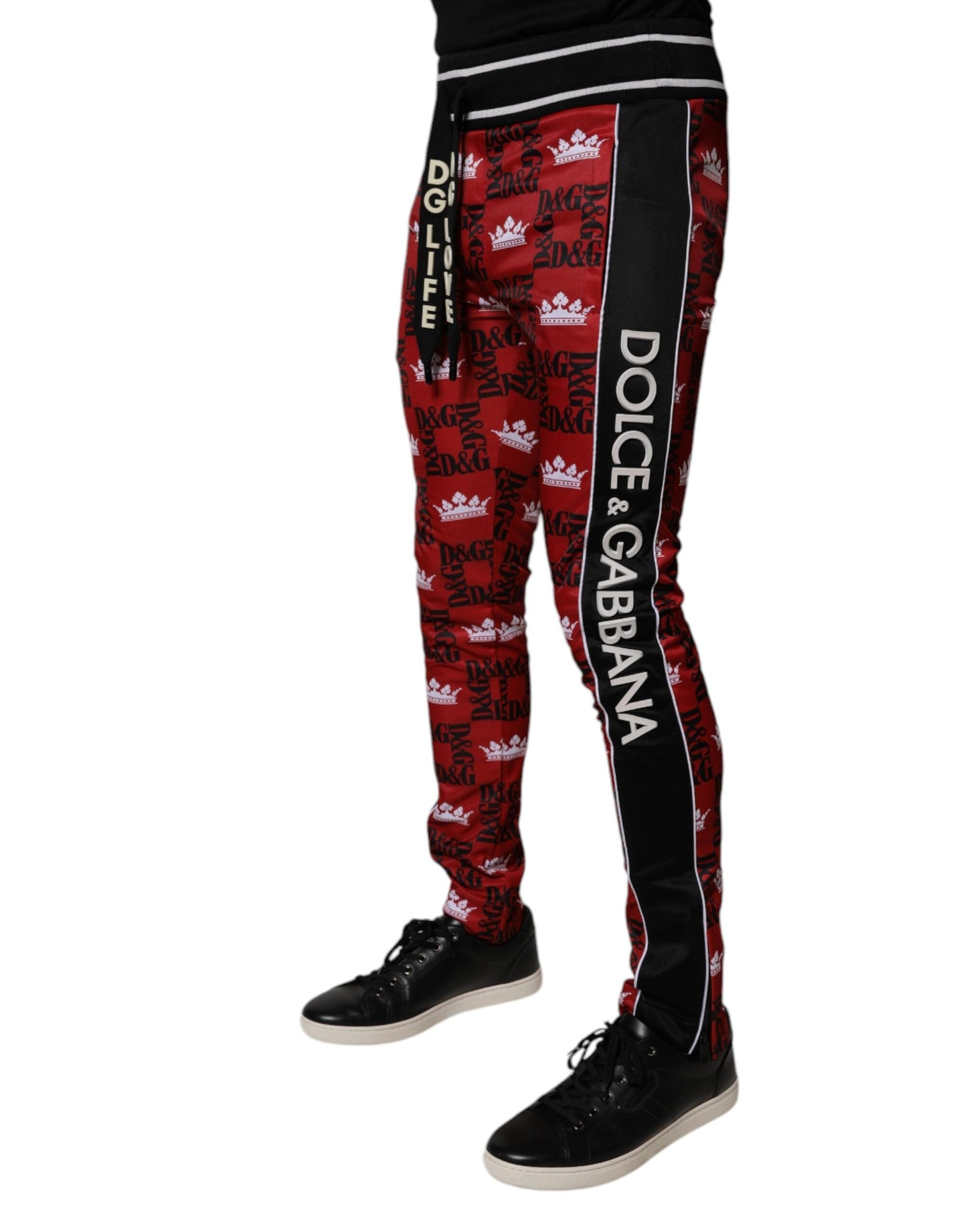 Dolce & Gabbana Red Crown Logo Monogram Men SweatMen's Men's Pants