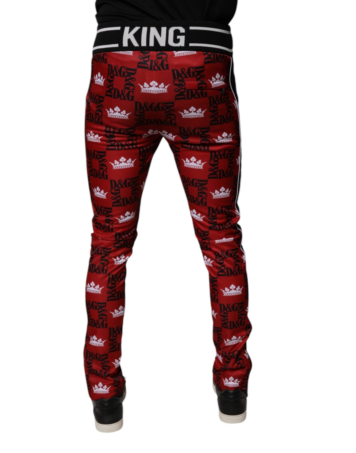 Dolce & Gabbana Red Crown Logo Monogram Men SweatMen's Men's Pants