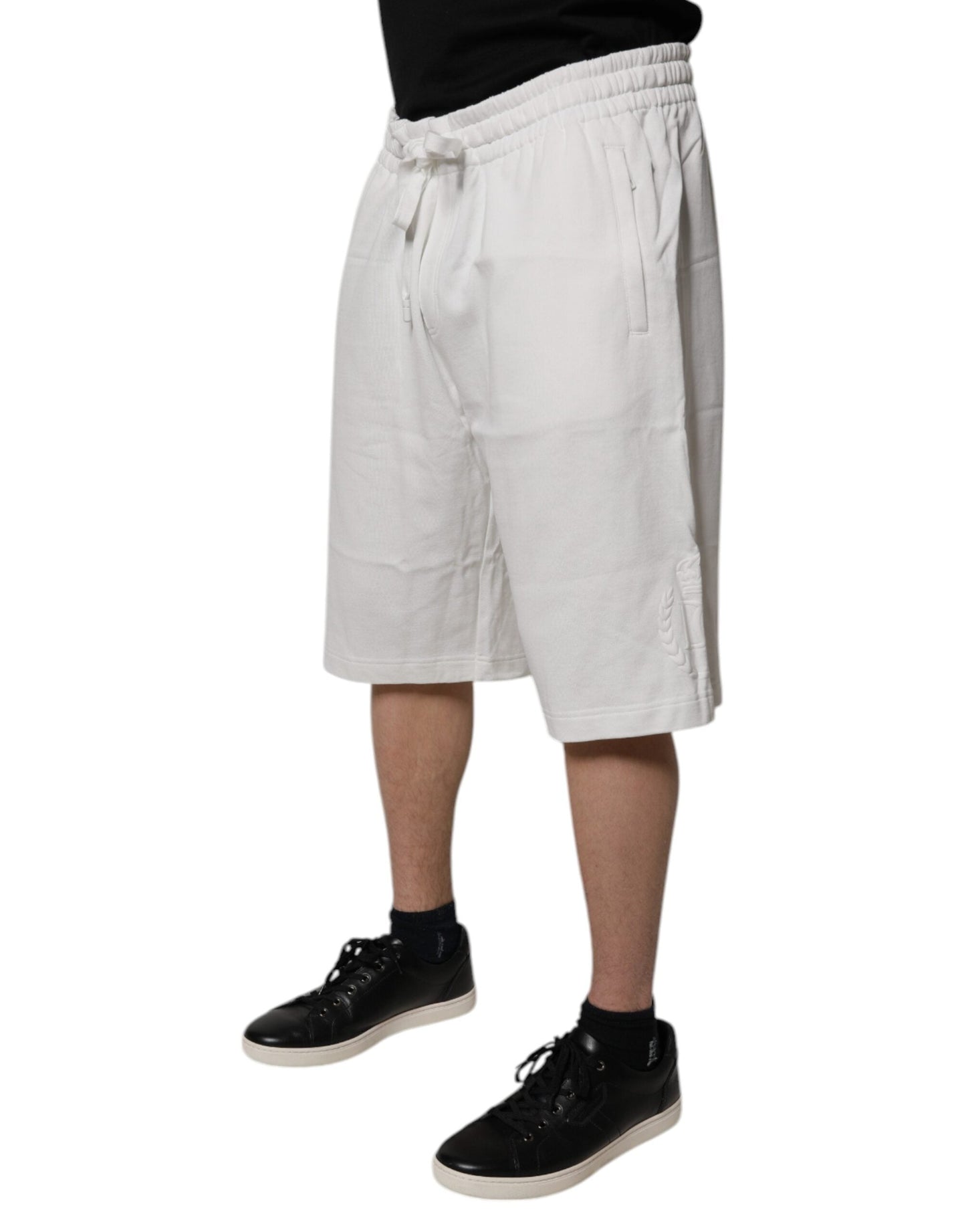 Dolce & Gabbana White Cotton SweatMen's Men Bermuda Men's Shorts