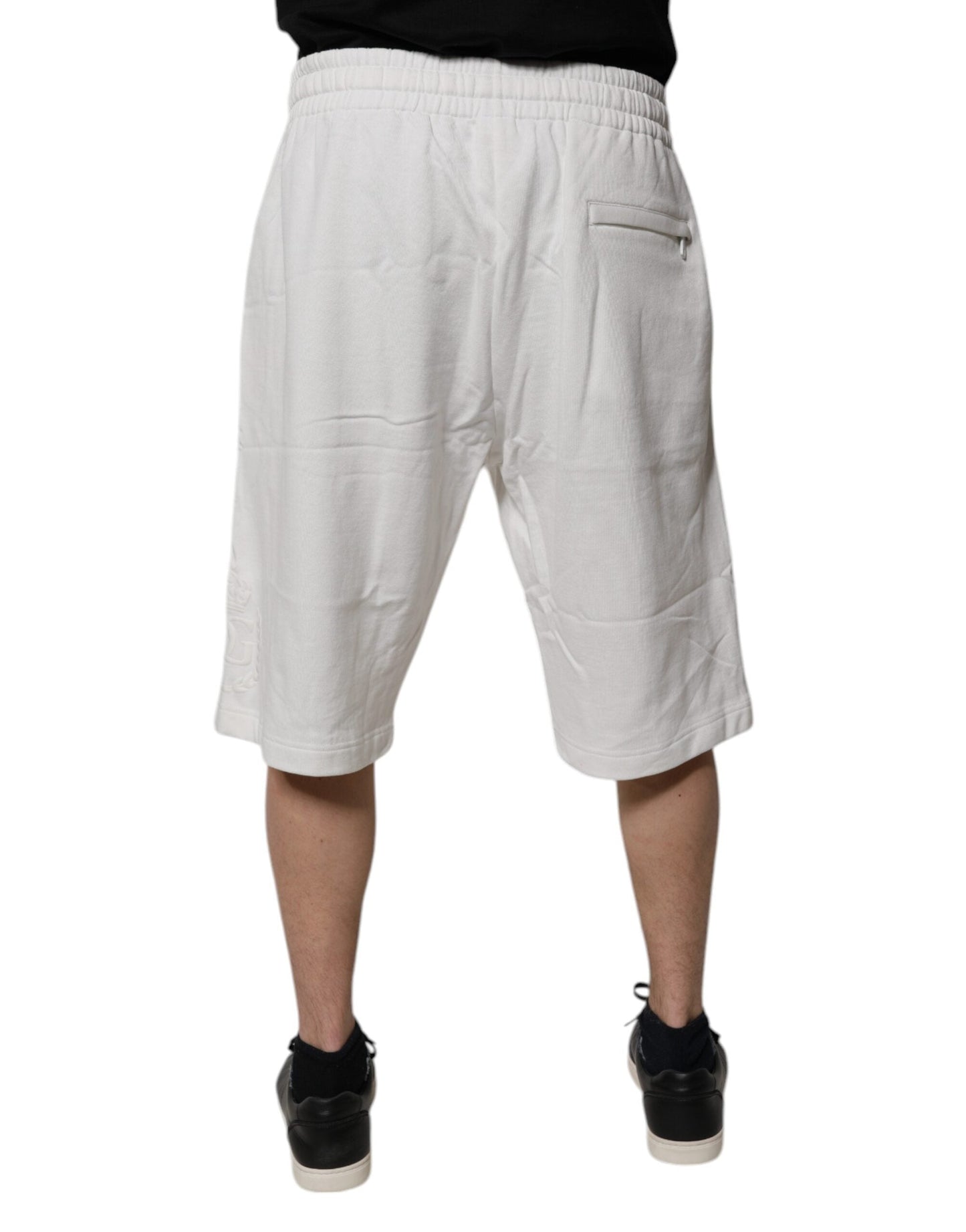 Dolce & Gabbana White Cotton SweatMen's Men Bermuda Men's Shorts