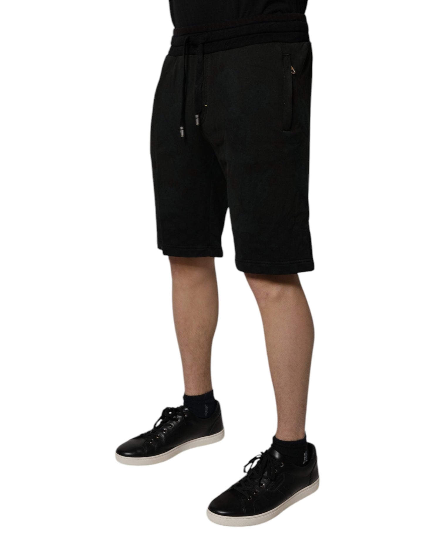 Dolce & Gabbana Black Cotton SweatMen's Men Bermuda Men's Shorts