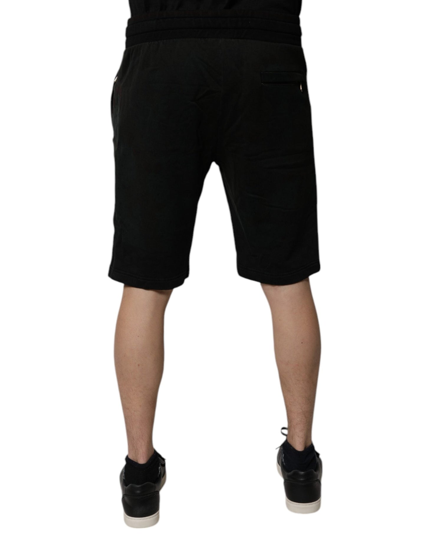 Dolce & Gabbana Black Cotton SweatMen's Men Bermuda Men's Shorts