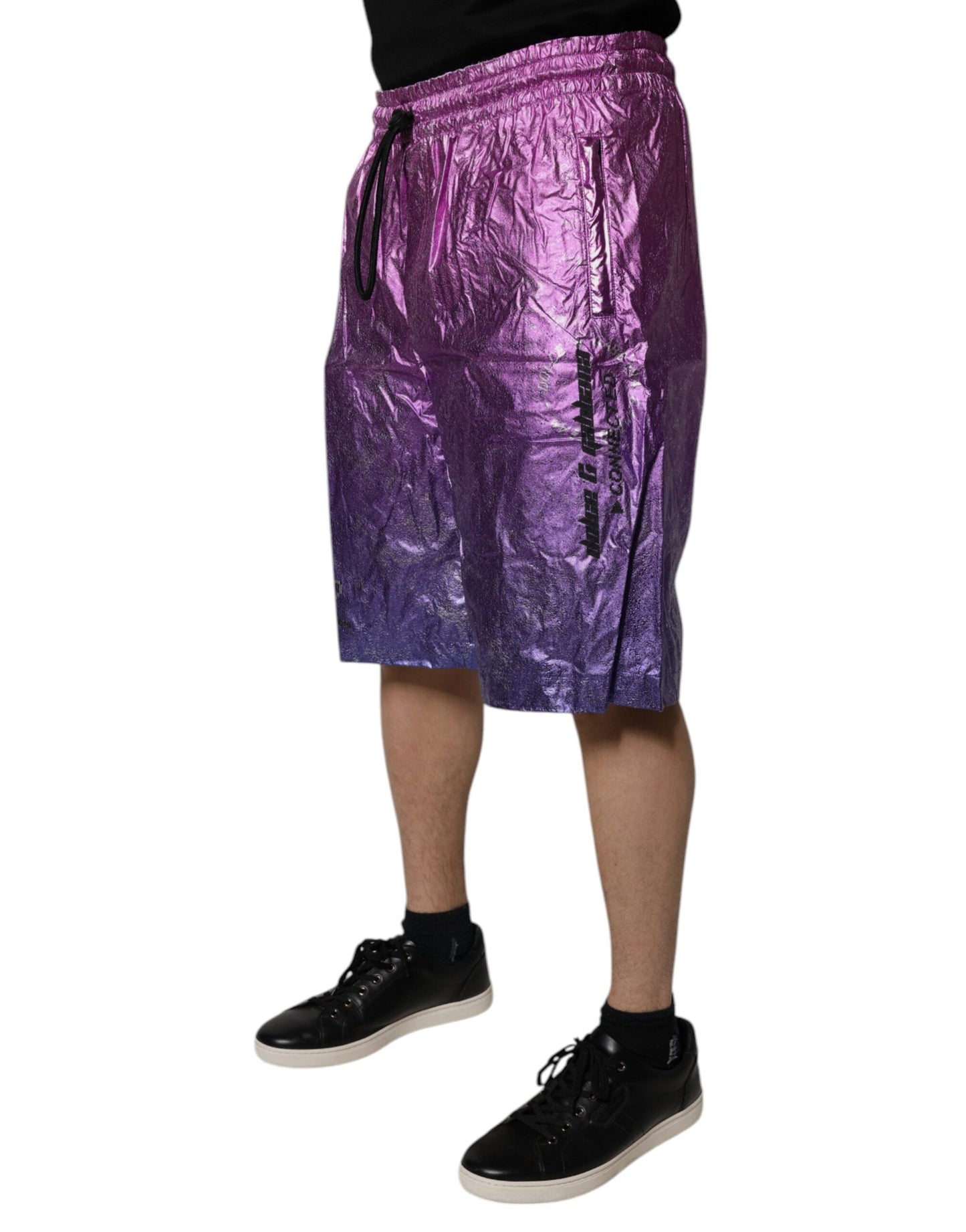 Dolce & Gabbana Metallic Pink Purple Two Tone Bermuda Men's Shorts