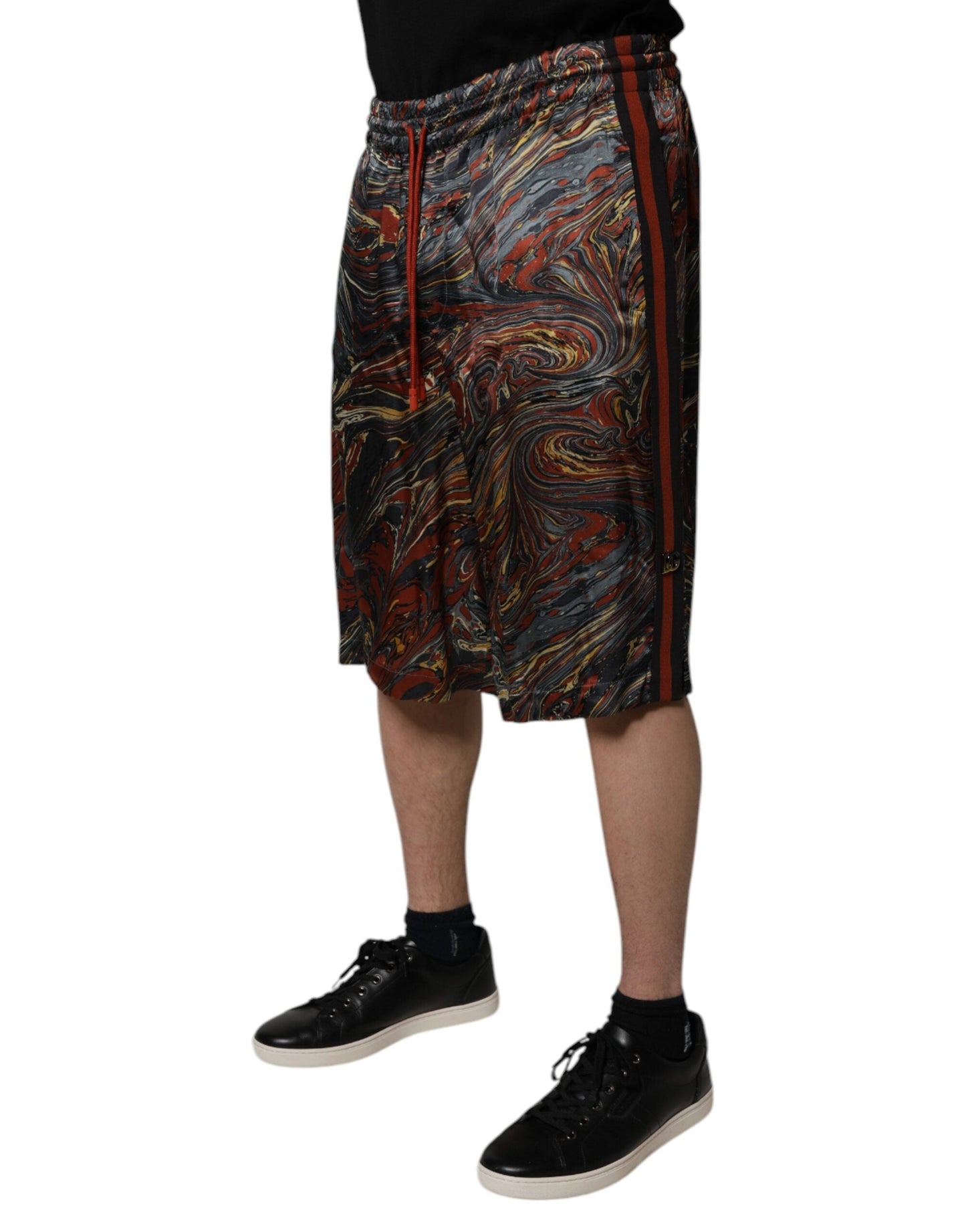 Dolce & Gabbana Multicolor Marble Print Trouser Bermuda Men's Shorts