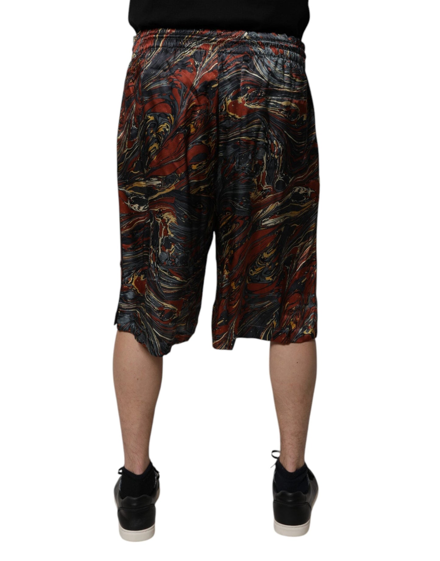 Dolce & Gabbana Multicolor Marble Print Trouser Bermuda Men's Shorts