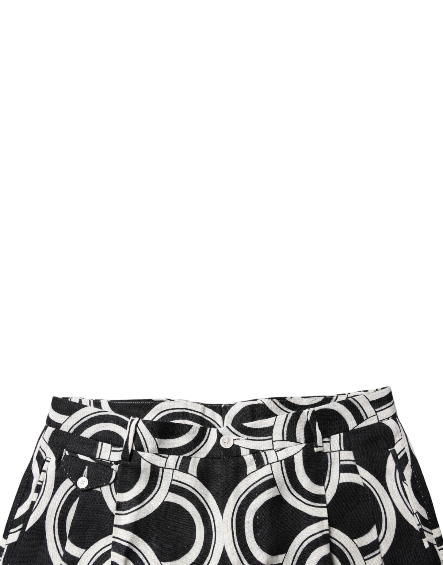 Dolce & Gabbana Black White Linen Bermuda Men's Shorts ()