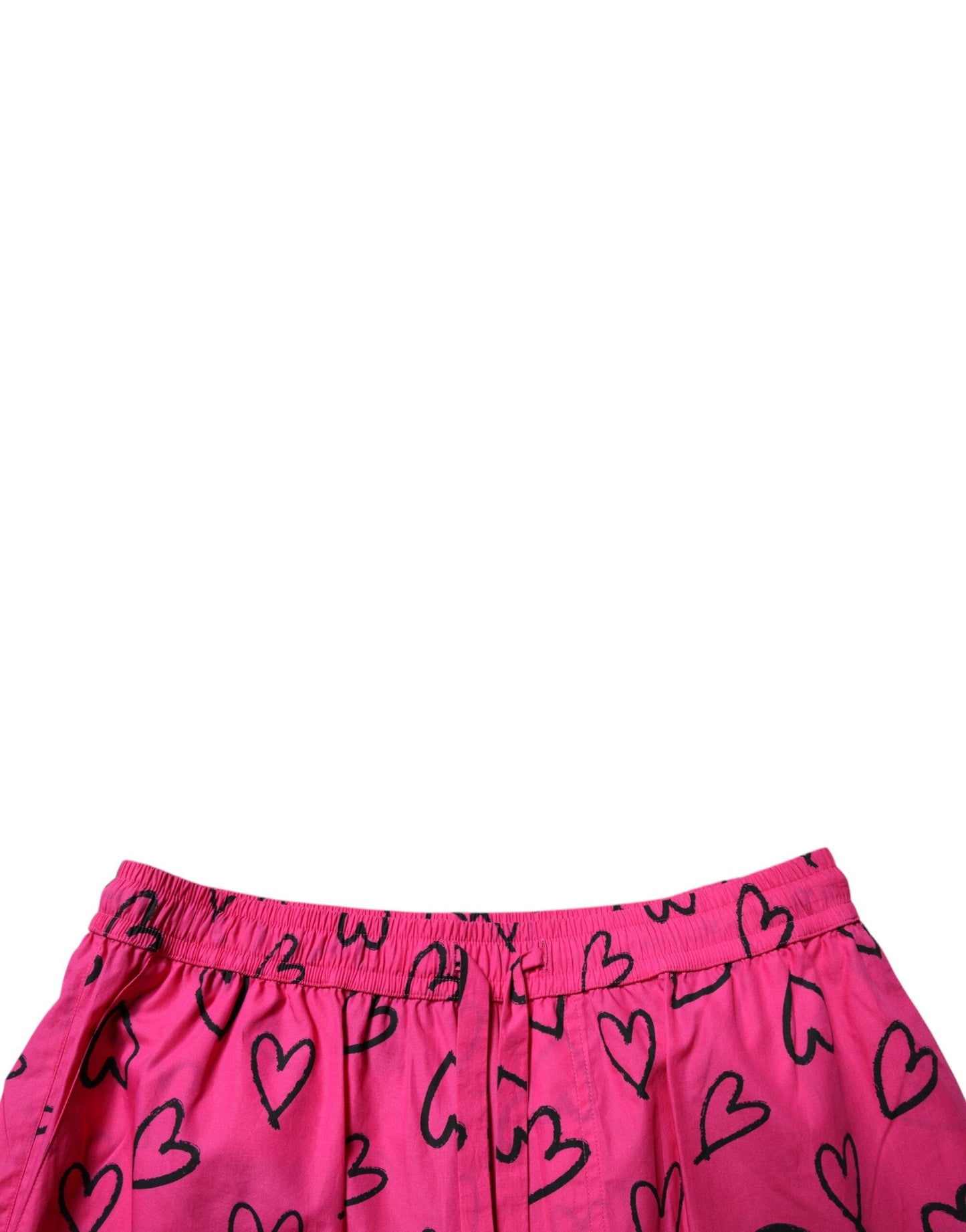 Dolce & Gabbana Pink Cotton Heart Print Bermuda Men's Shorts