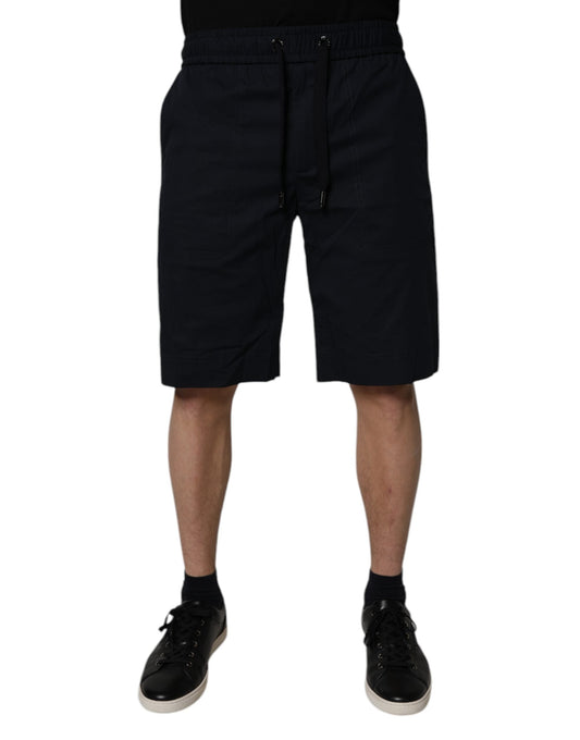 Dolce & Gabbana Black Cotton SweatMen's Men Bermuda Men's Shorts