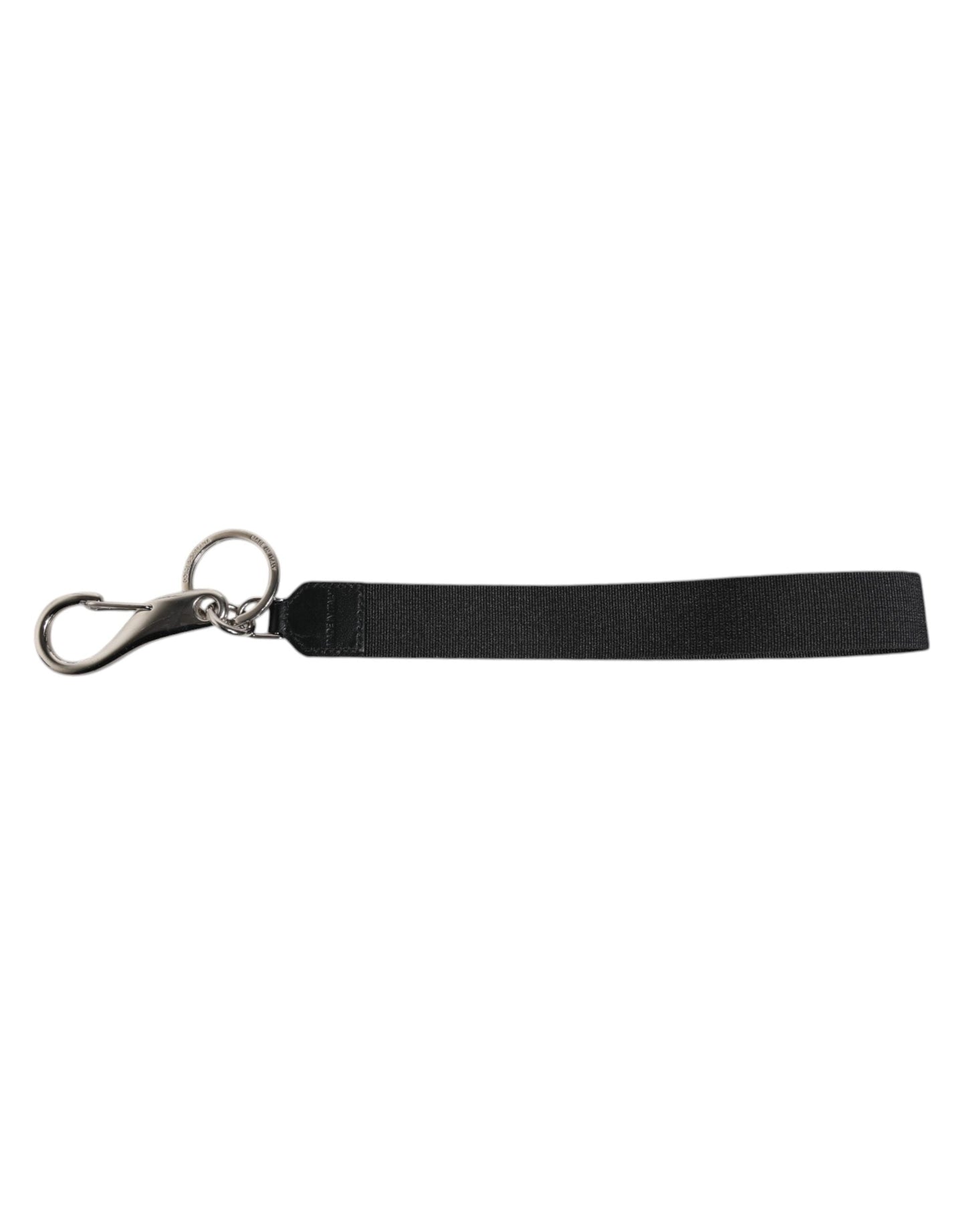 Dolce & Gabbana Black Nylon Logo DG Crown Men's Holder Keychain Men's Keyring