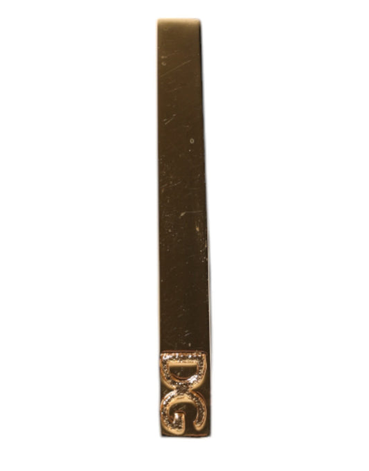 Dolce & Gabbana Gold Tone Brass Logo Branded Tie Clip Men's Bar