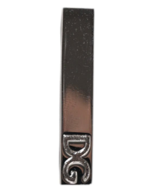 Dolce & Gabbana Silver Tone Brass Logo Branded Tie Clip Men's Bar