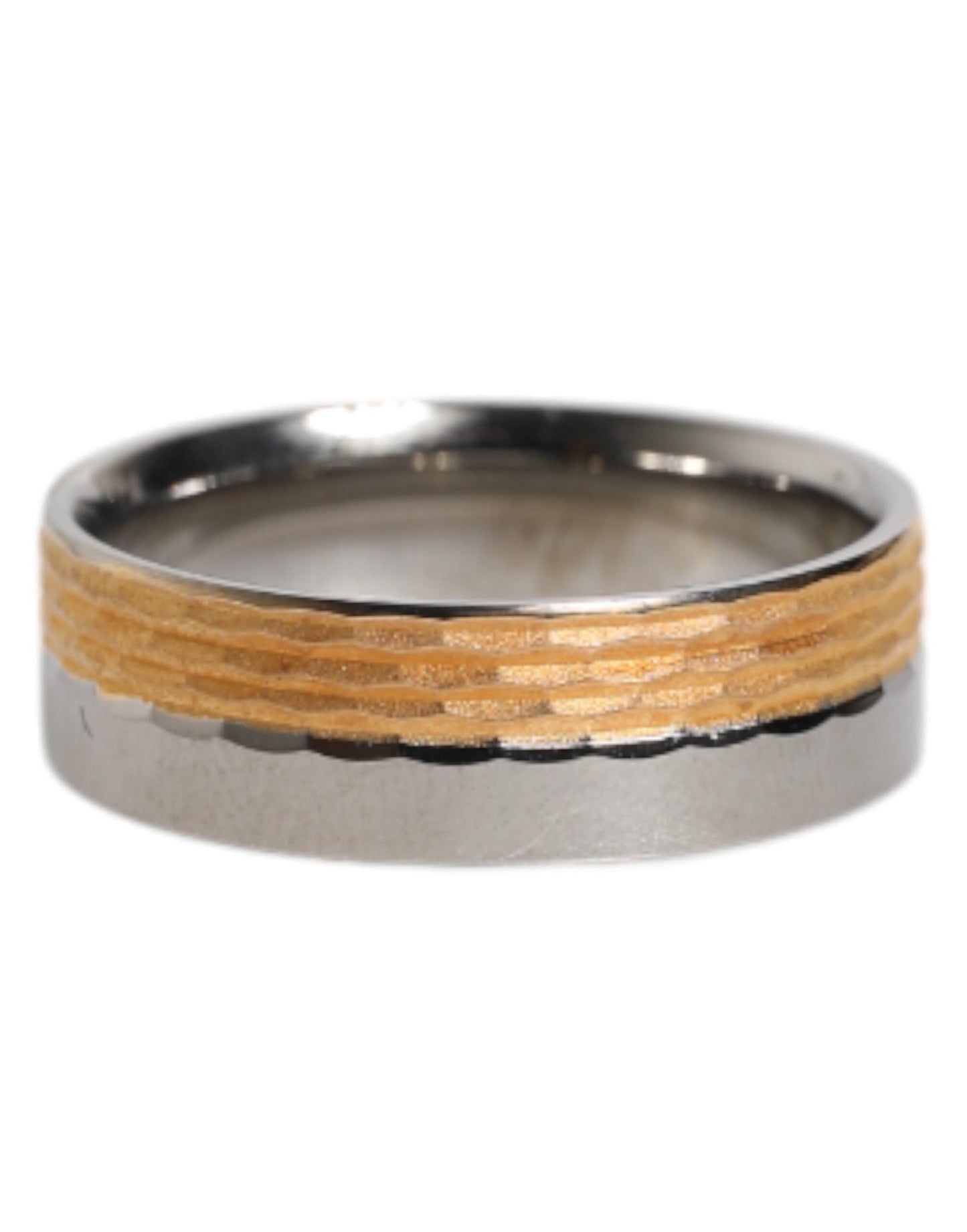 Dolce & Gabbana Gold Silver Tone Real Brass DG Logo Men's Ring