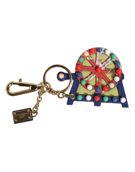 Dolce & Gabbana Multicolor Gold Tone Carretto Keychain Women's Keyring
