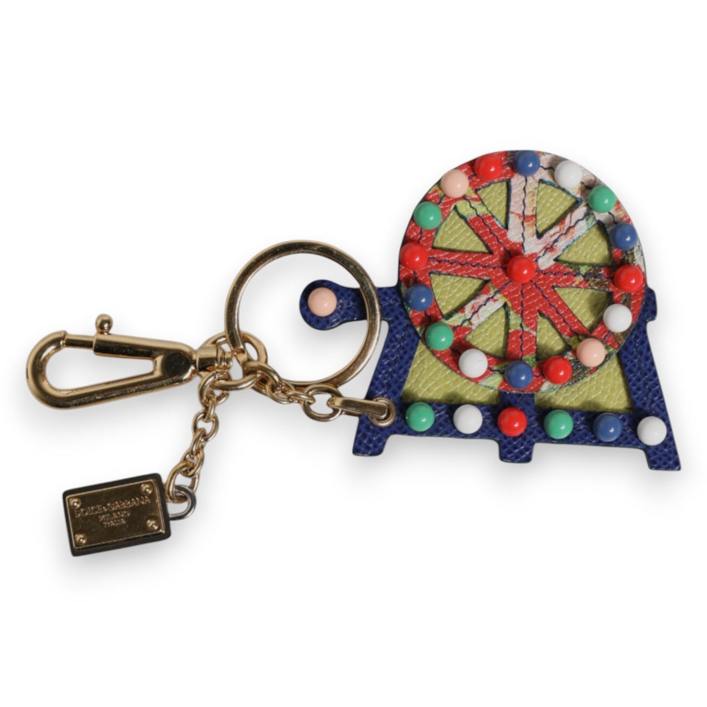Dolce & Gabbana Multicolor Gold Tone Carretto Keychain Women's Keyring
