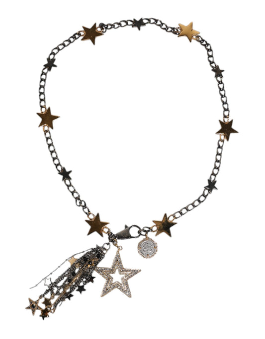 Dolce & Gabbana Silver Gold Brass Embellished Waist Chain Women's Belt