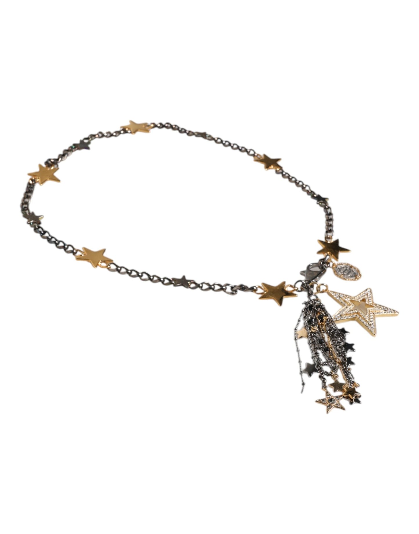 Dolce & Gabbana Silver Gold Brass Embellished Waist Chain Women's Belt