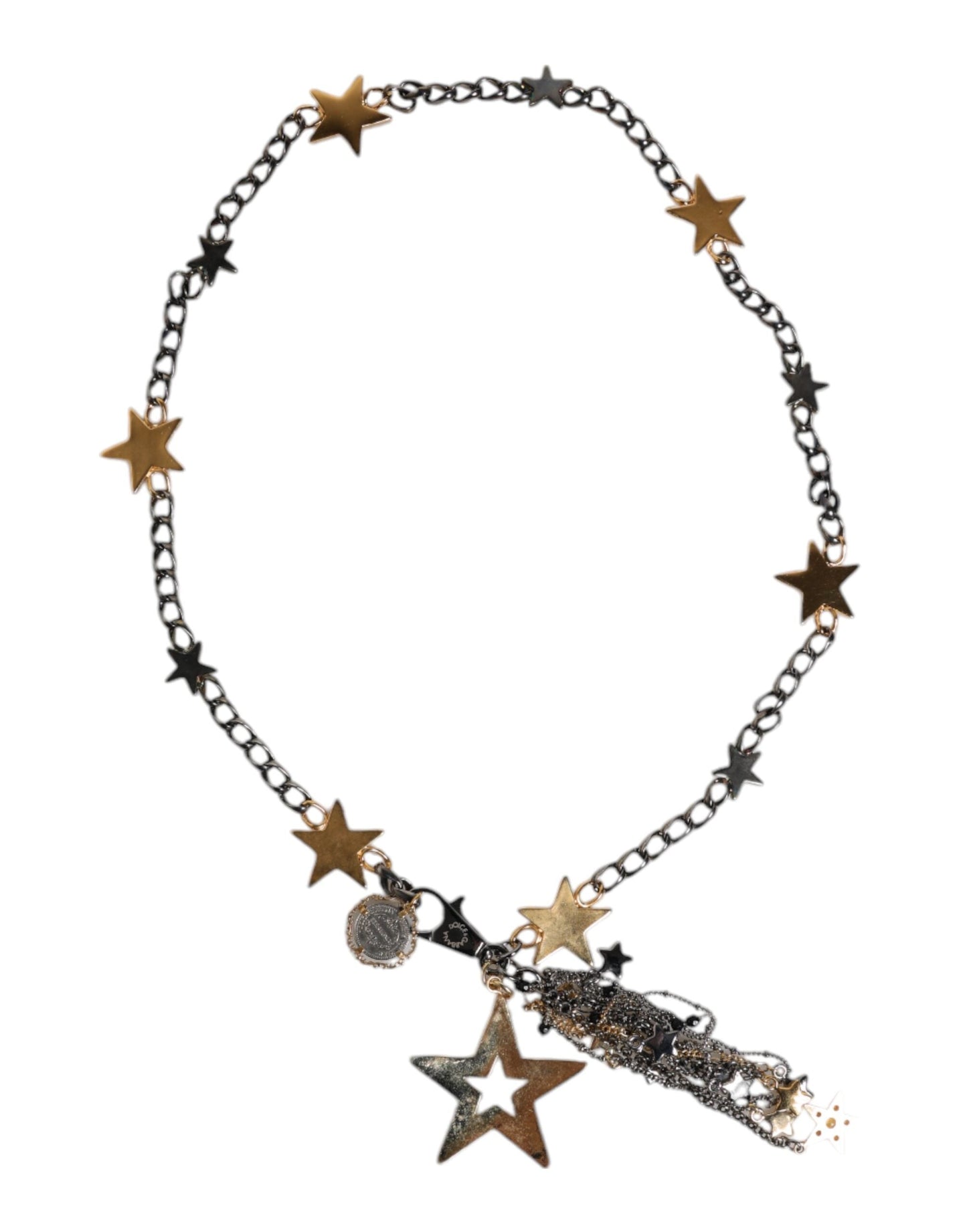 Dolce & Gabbana Silver Gold Brass Embellished Waist Chain Women's Belt