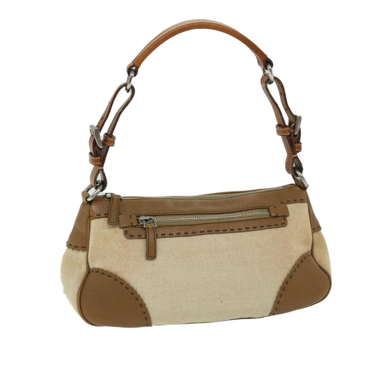 PRADA Shoulder Bag Canvas Beige  68089