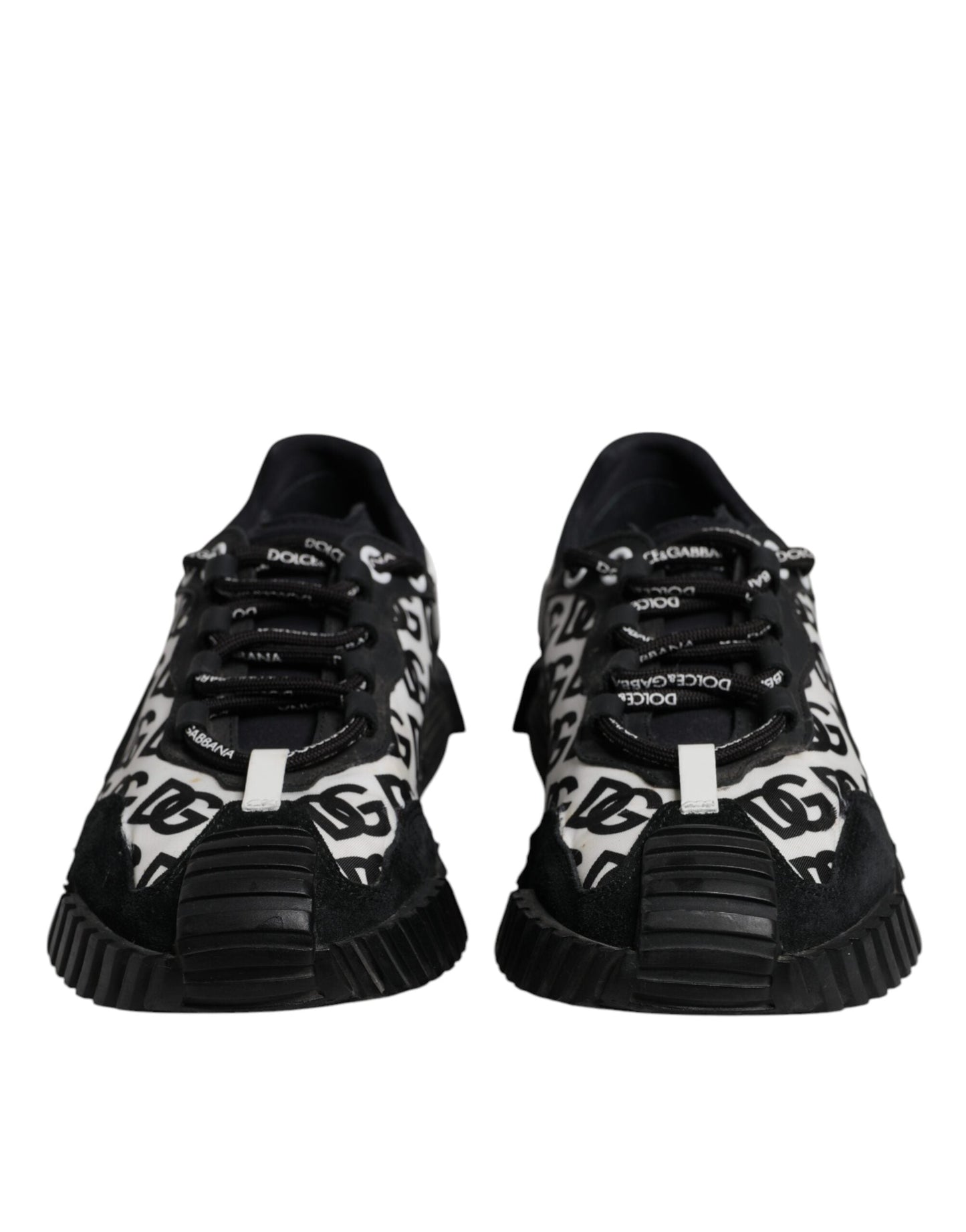 Dolce & Gabbana Black Logo Lace Up Low Top NS1 Sneakers Men's Shoes ()
