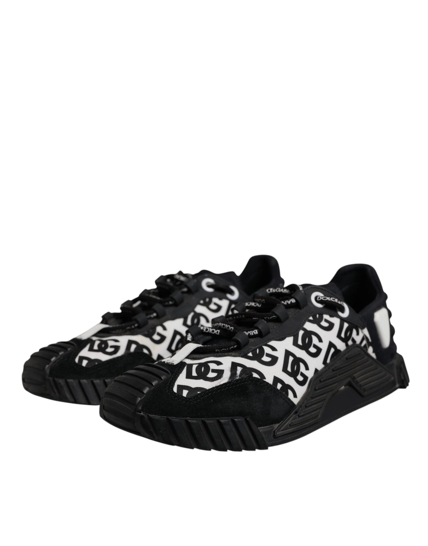 Dolce & Gabbana Black Logo Lace Up Low Top NS1 Sneakers Men's Shoes ()