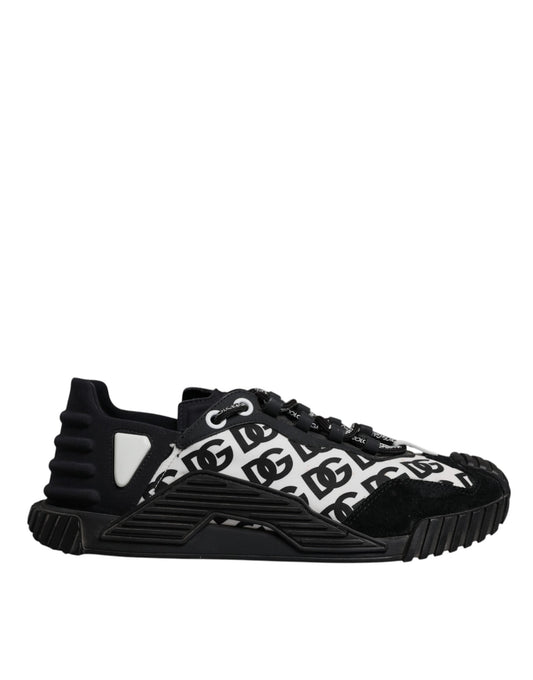 Dolce & Gabbana Black Logo Lace Up Low Top NS1 Sneakers Men's Shoes ()