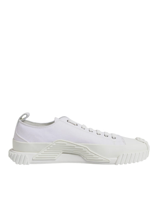 Dolce & Gabbana White Leather Low Top NS1 Sneakers Men's Shoes