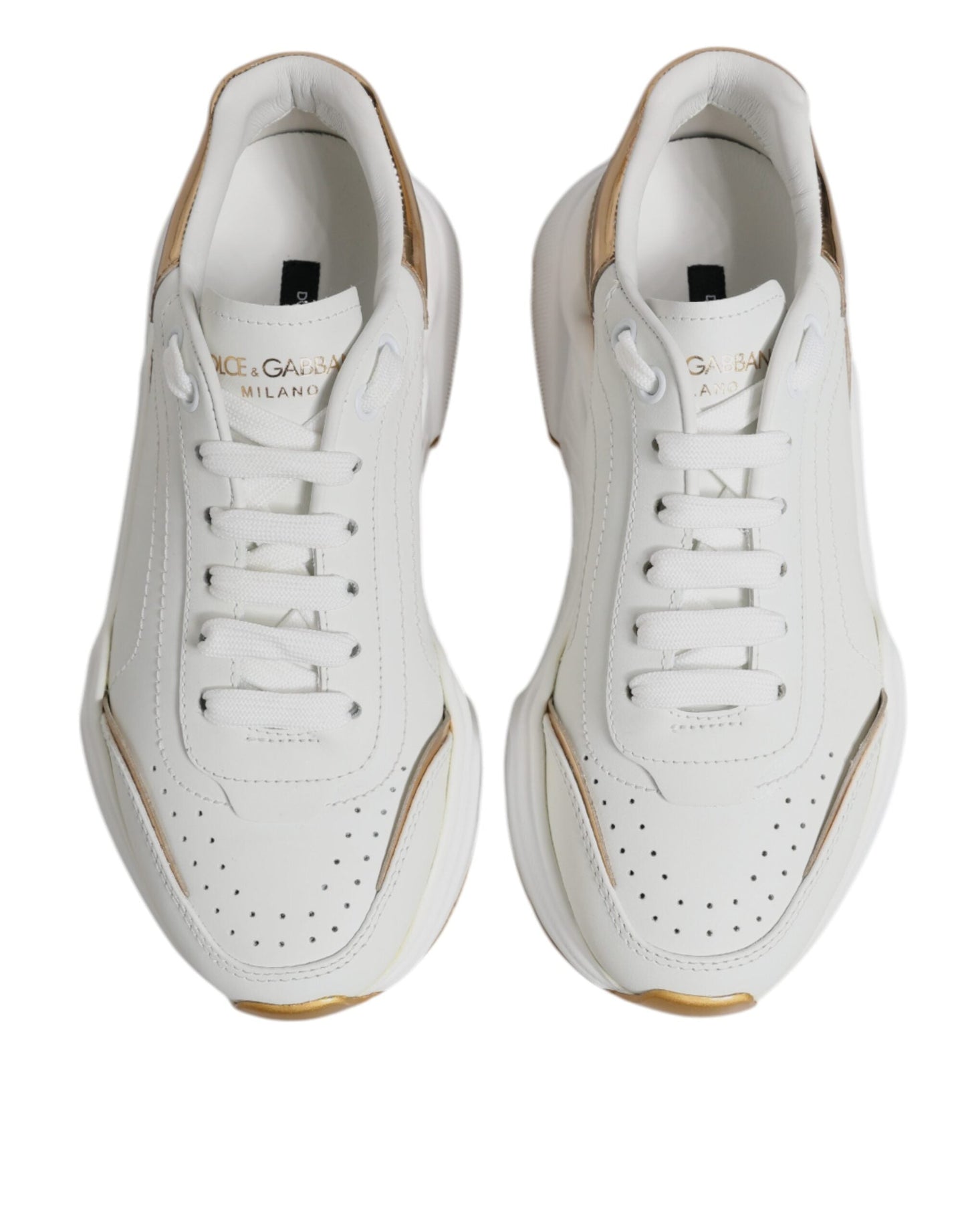 Dolce & Gabbana White Gold Daymaster Low Top Sneakers Women's Shoes ()