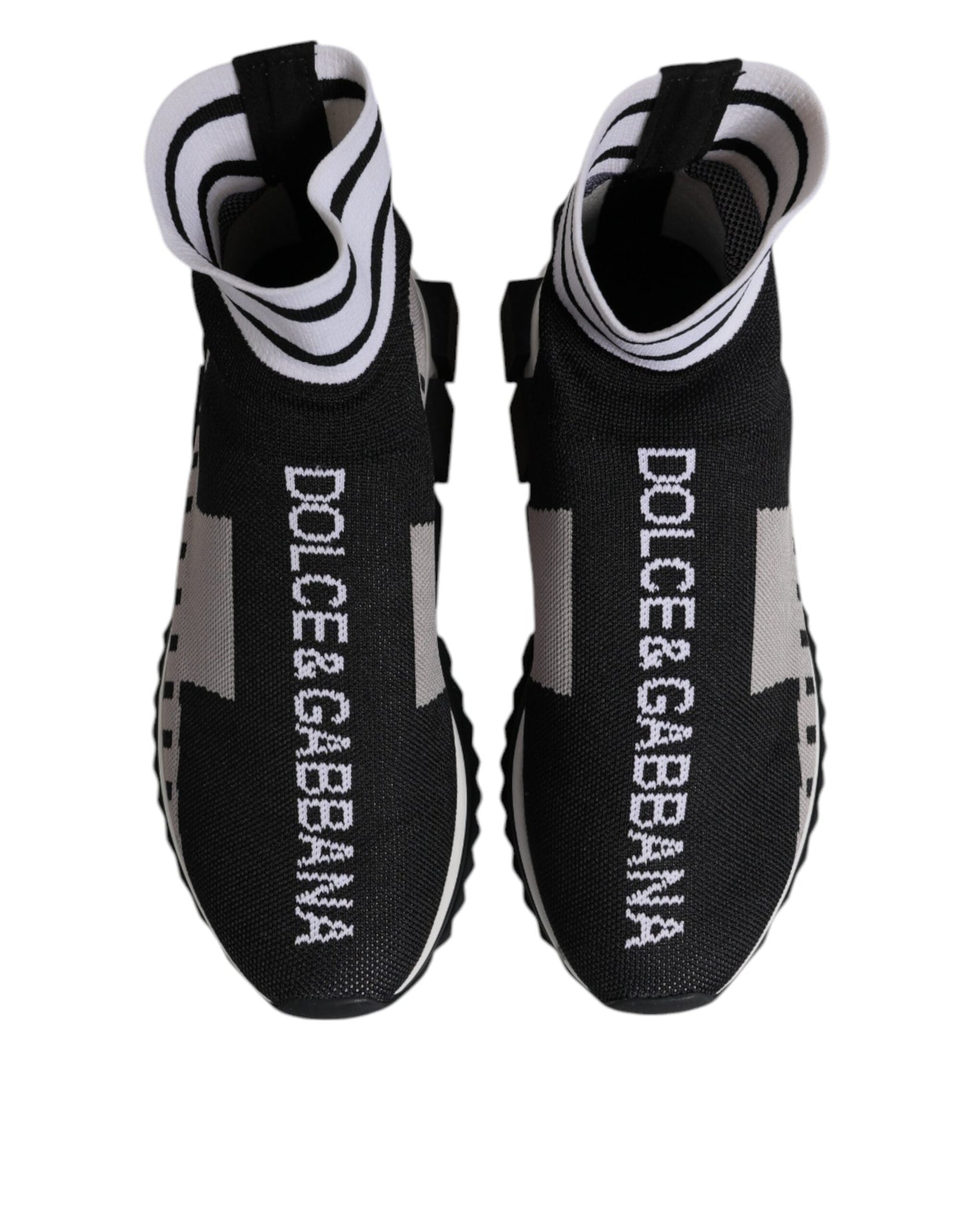 Dolce & Gabbana Black Gray Sorrento Socks Women Sneakers Women's Shoes