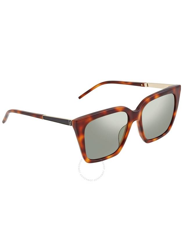 Saint Laurent Saint Laurent Green Square Ladies Sunglasses SL M100 003 56