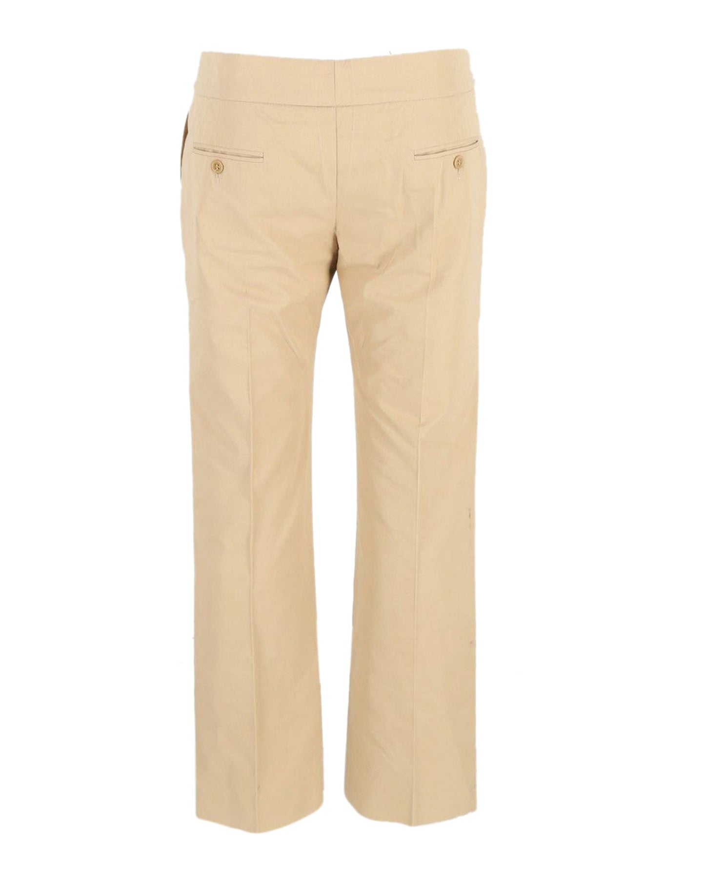 Chloe Wide Leg Trousers in Beige Cotton