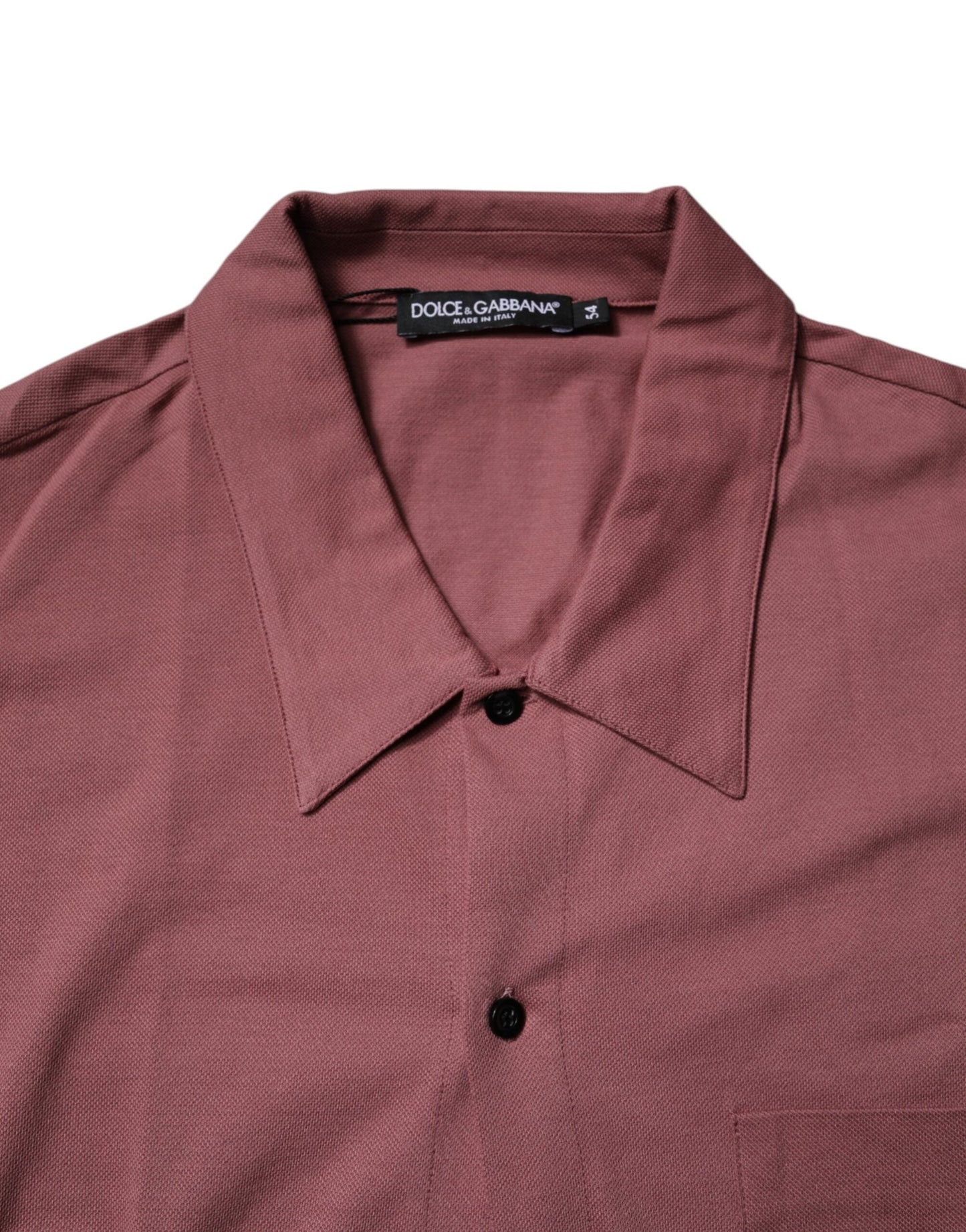 Dolce & Gabbana Dark Pink Button Down Casual Polo Men Men's Shirt