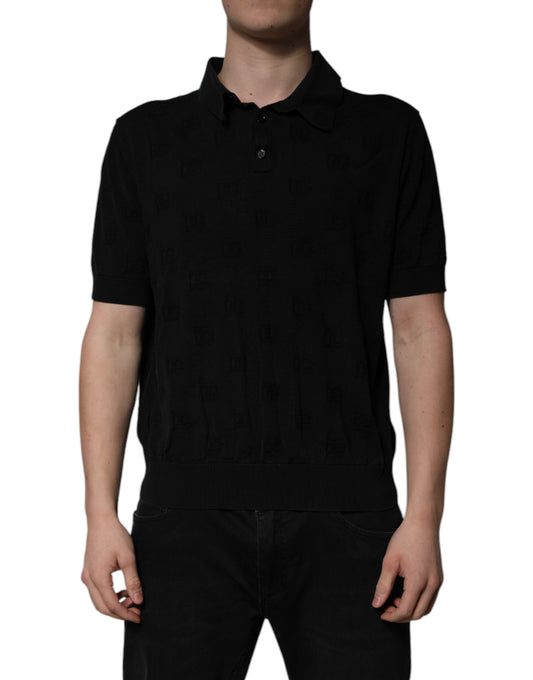 Dolce & Gabbana Black Silk Collared Polo Men's T-shirt ()
