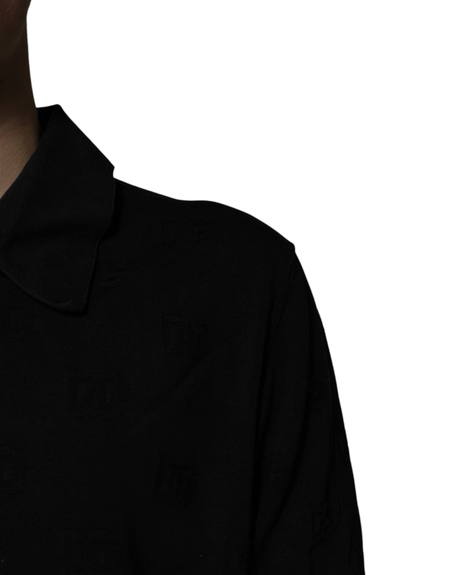 Dolce & Gabbana Black Silk Collared Polo Men's T-shirt ()