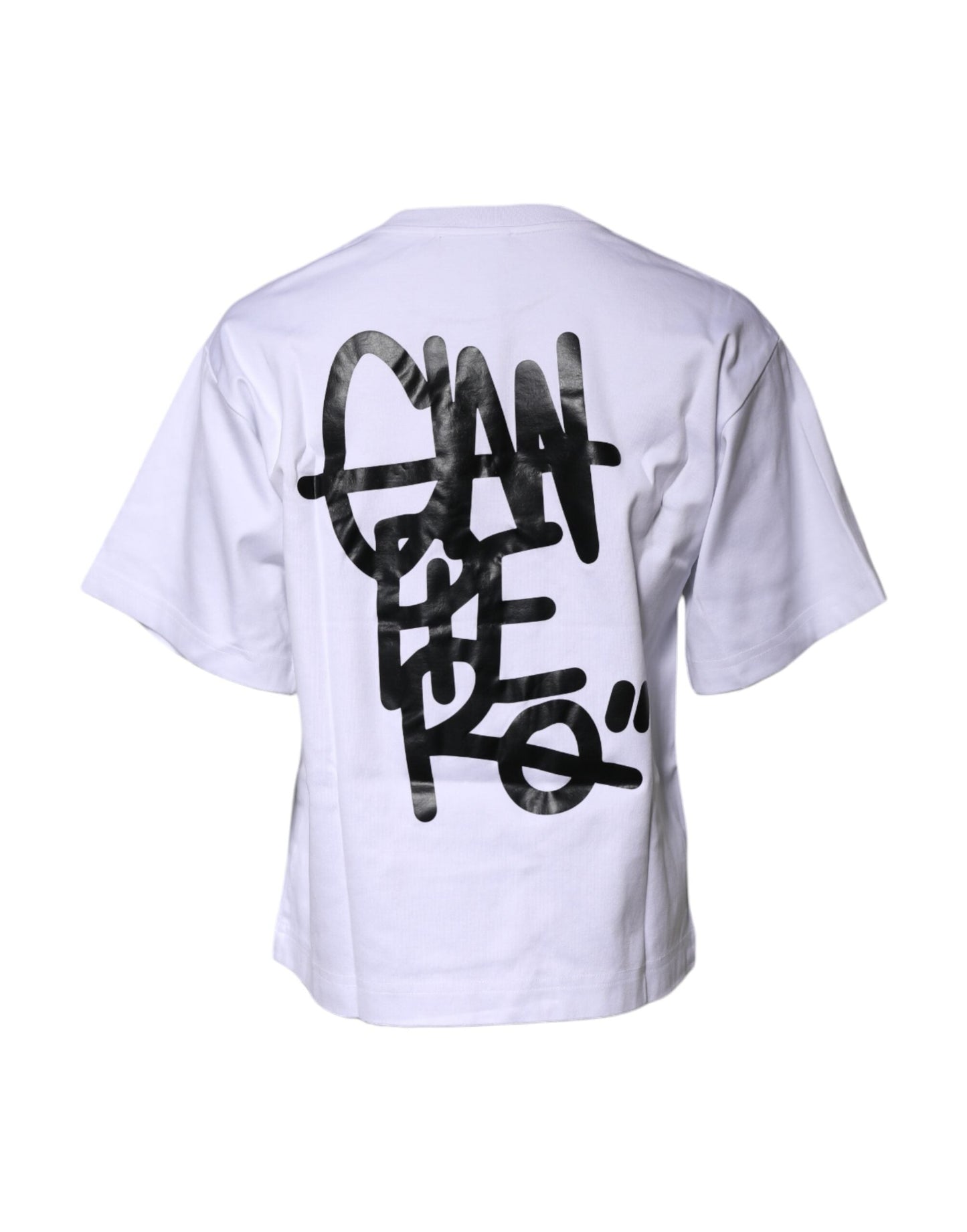 Dolce & Gabbana White Printed Cotton Crew Neck Tee Women's T-shirt ()