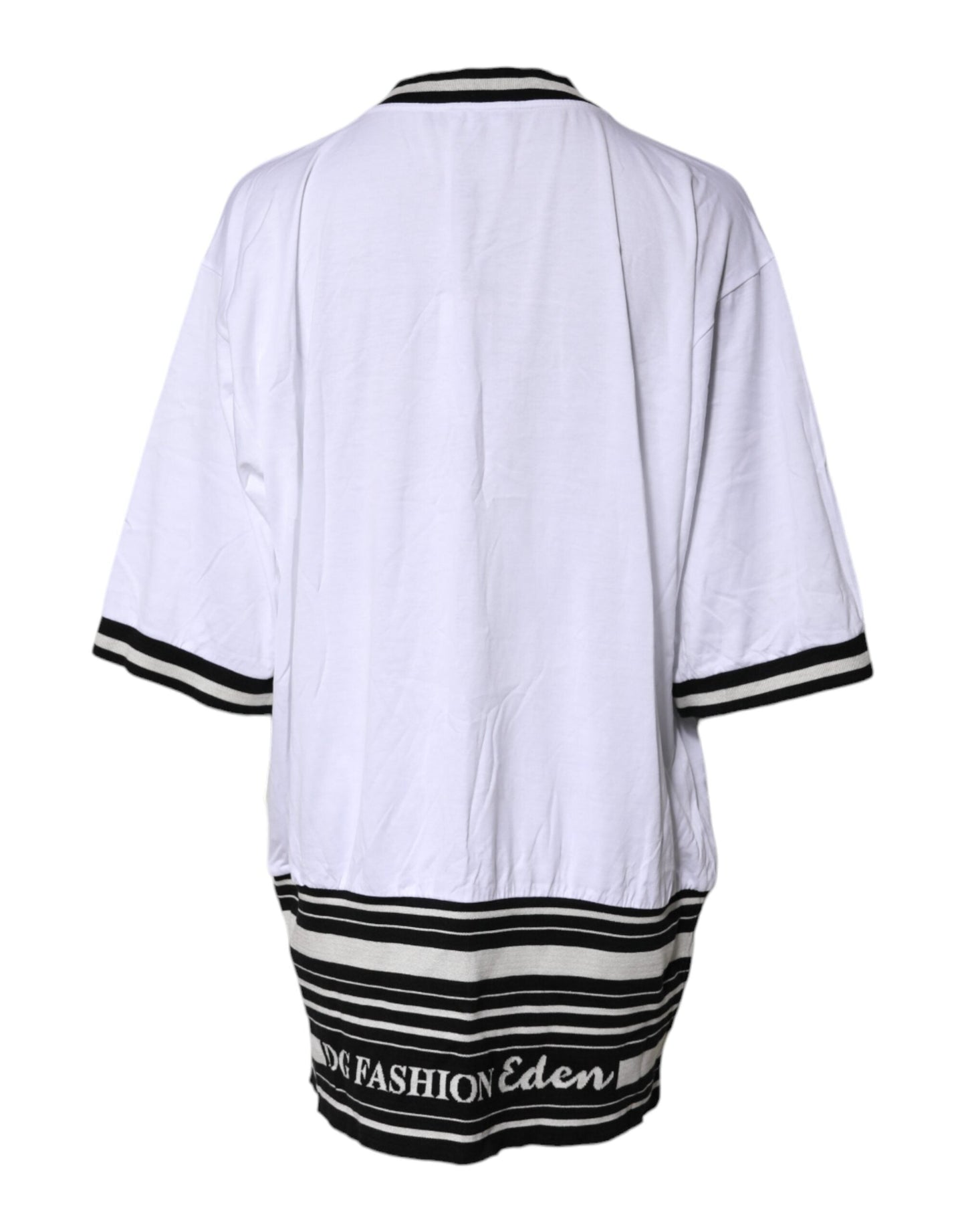 Dolce & Gabbana White Cotton DG Fashion Crew Neck Tee Women's T-shirt ()