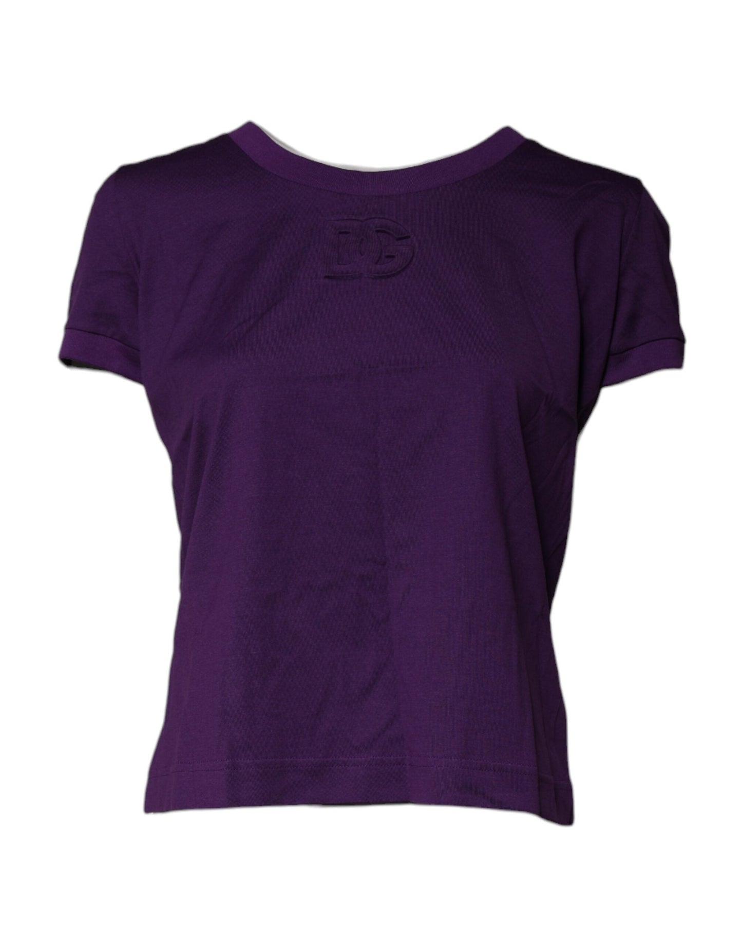 Dolce & Gabbana Violet Cotton Crewneck Short Sleeves Women's T-shirt ()