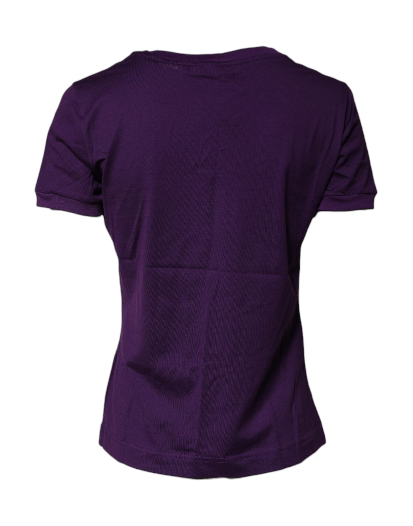 Dolce & Gabbana Violet Cotton Crewneck Short Sleeves Women's T-shirt ()