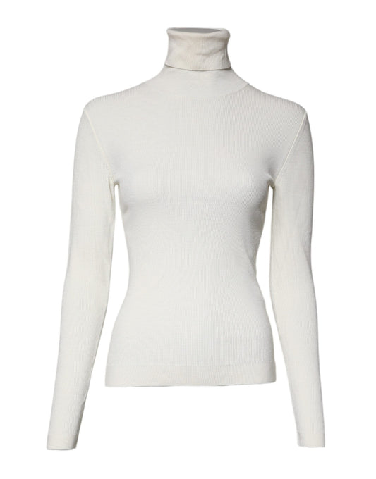 Dolce & Gabbana Cream Long Sleeves Turtleneck Slim Women's Sweater ()