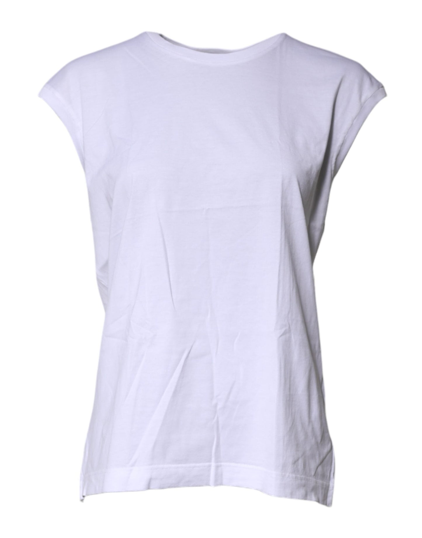 Dolce & Gabbana White Cotton Sleeveless Round Neck Tank Women's Top ()