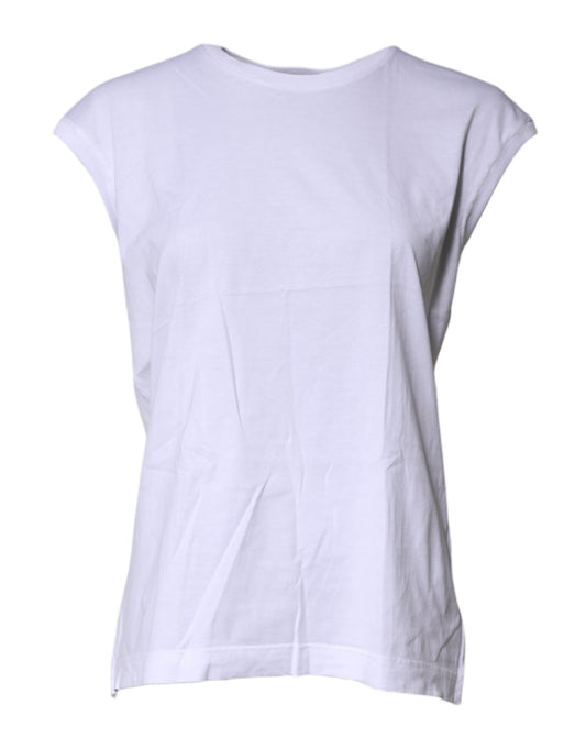 Dolce & Gabbana White Cotton Sleeveless Round Neck Tank Women's Top ()