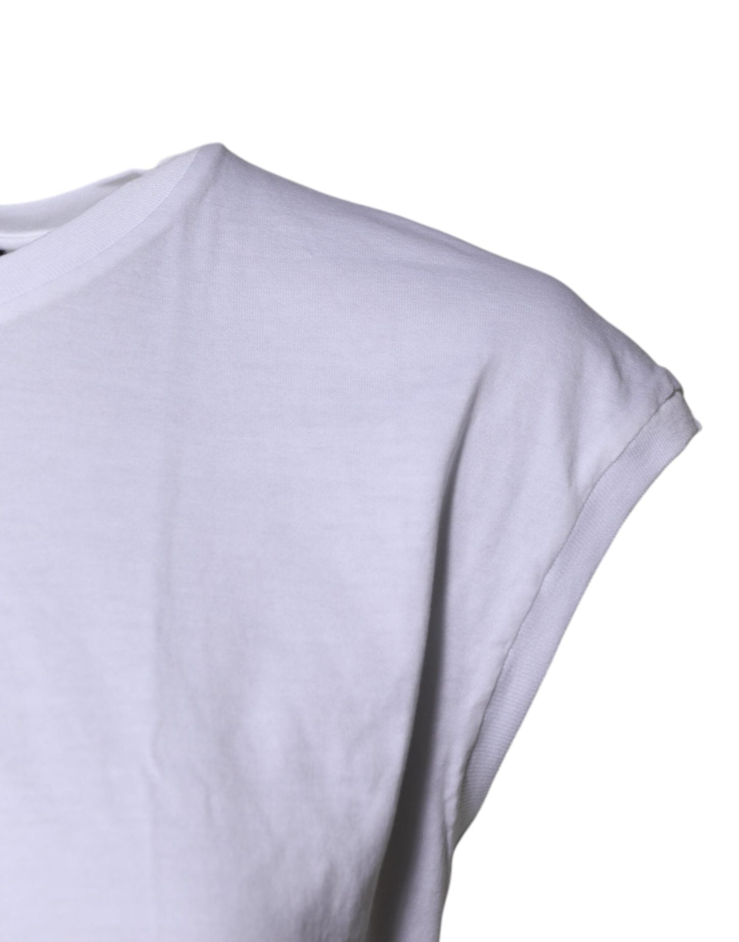 Dolce & Gabbana White Cotton Sleeveless Round Neck Tank Women's Top ()