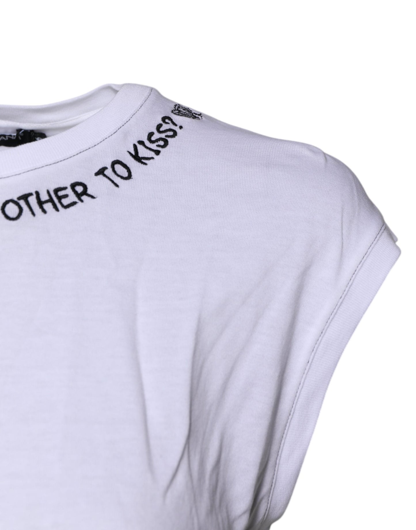 Dolce & Gabbana White Cotton Sleeveless Printed Tank Women's T-shirt ()