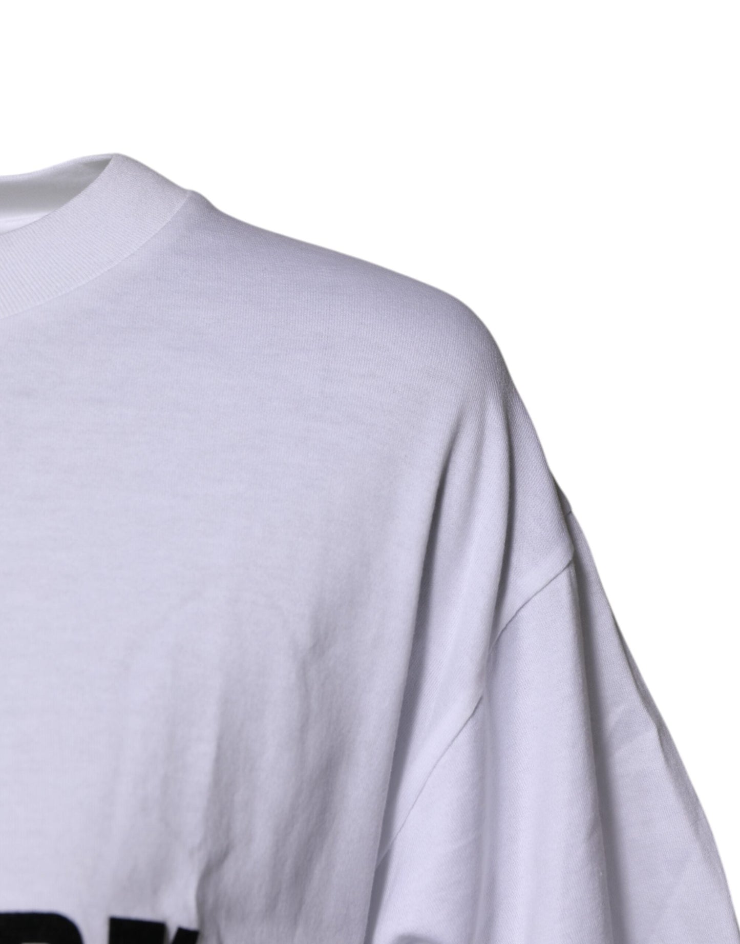 Dolce & Gabbana White Printed Round Neck Top Cotton Women's T-shirt ()