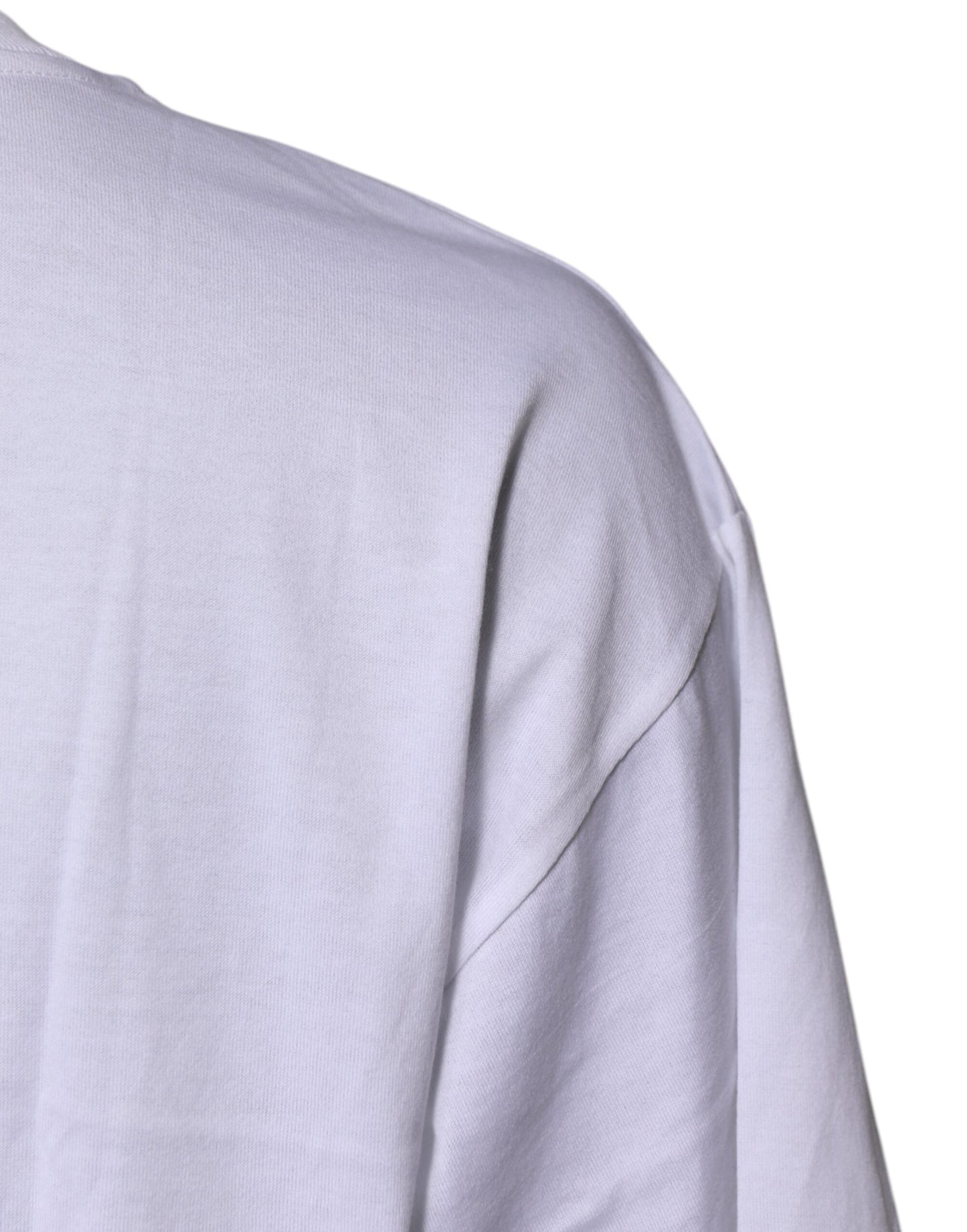 Dolce & Gabbana White Printed Round Neck Top Cotton Women's T-shirt ()