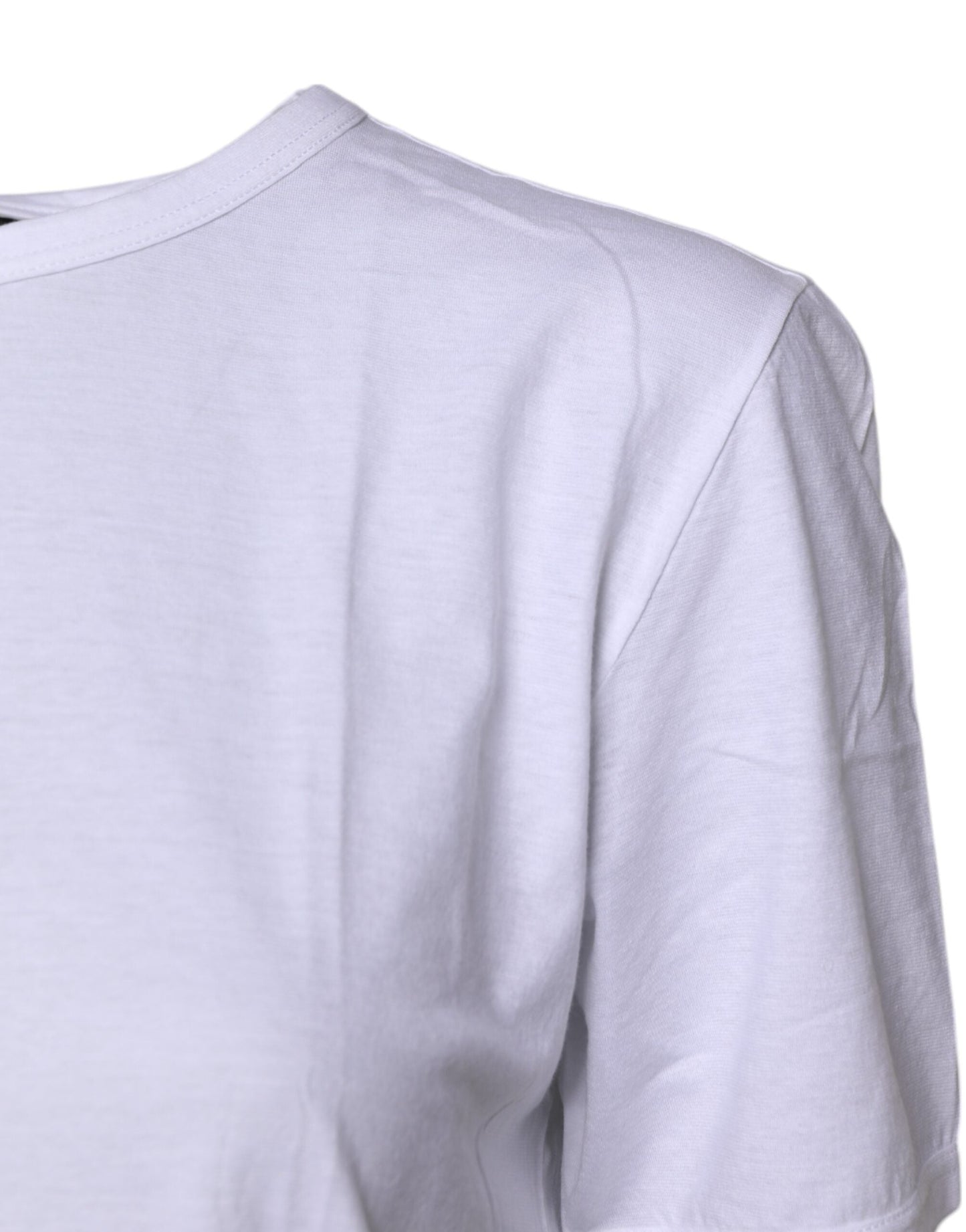 Dolce & Gabbana White Short Sleeves Round Neck Top Women's T-shirt ()