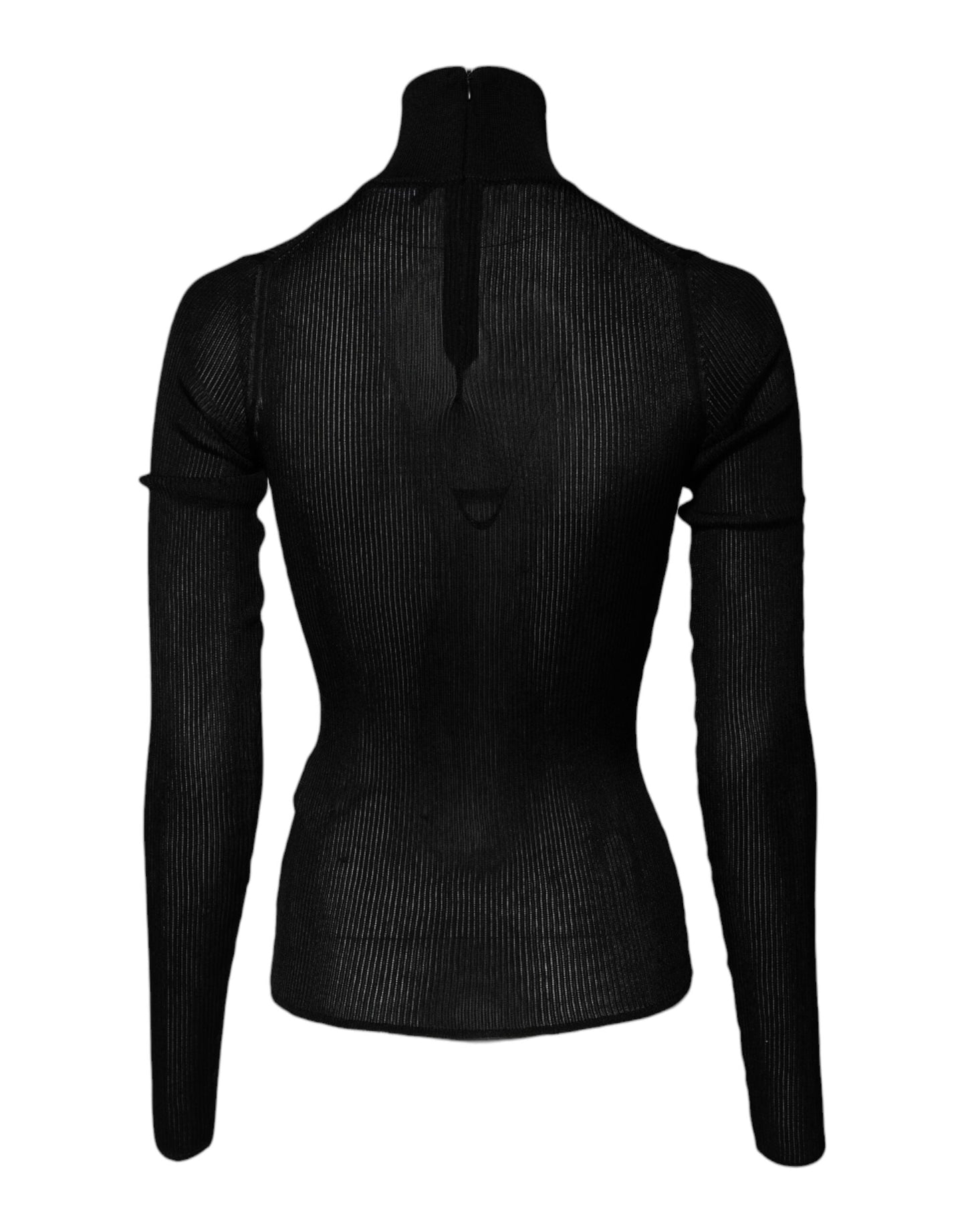 Dolce & Gabbana Black Knit Long Sleeves Turtleneck Slim Women's Top ()